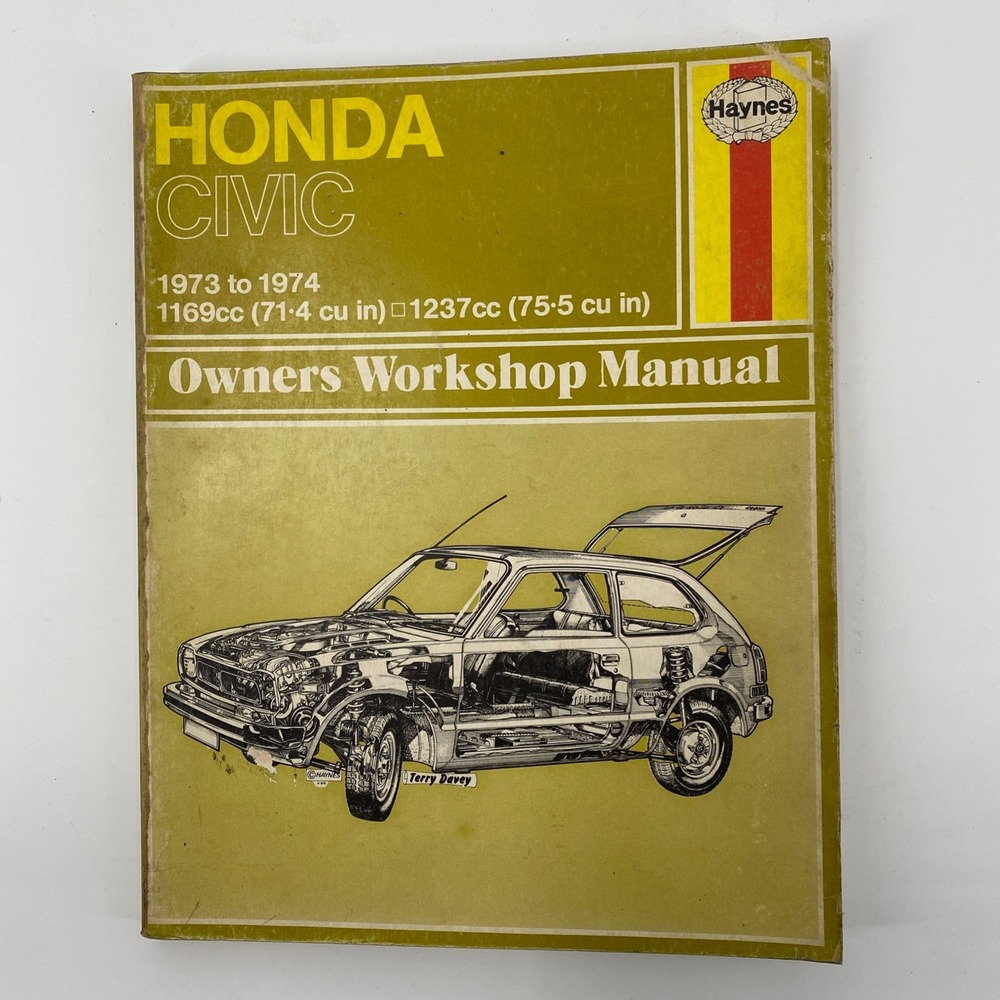 Haynes Honda Civic 1973 to 1974 Owners Workshop‎ Manual 1169cc 1237cc Vintage